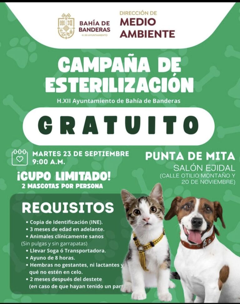 Campaña de Esterilización llegará a Punta de Mita