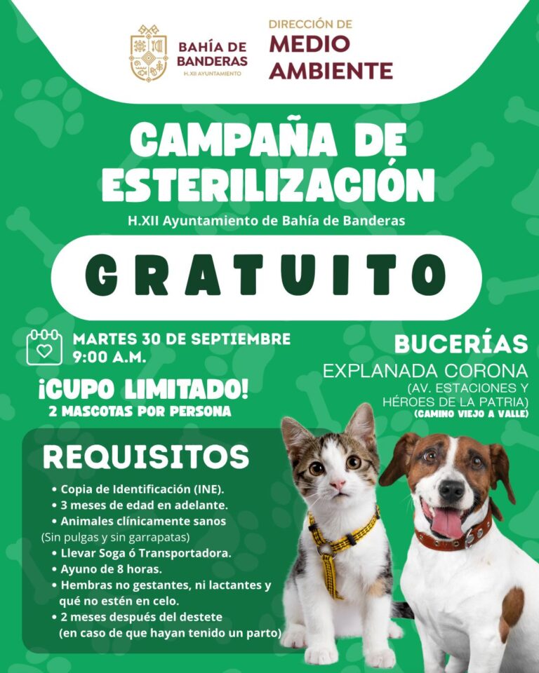 Bucerías será sede de la nueva Campaña de Esterilización Gratuita